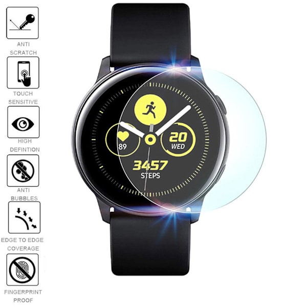 Mjukt Skärmskydd PET 40mm R500 Galaxy Watch Active1 Transparent/Genomskinlig