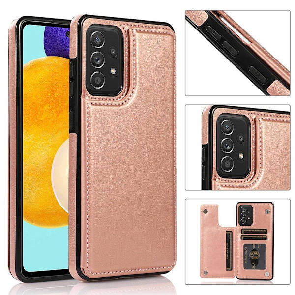 Samsung Galaxy A72 - Nkobee Skal med Korthållare Rosaröd