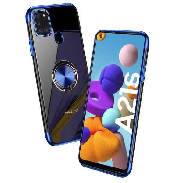 Samsung Galaxy A21S - Floveme Cover med ringholder Svart
