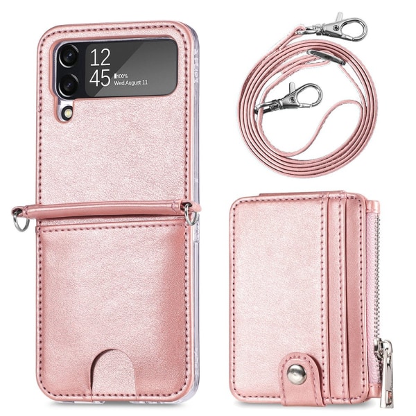 Samsung Galaxy Z Flip 3 - Mobildeksel med kortholder Pink gold