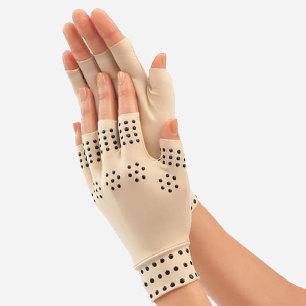 1-Par Fingerlösa Artrit Handskar Beige