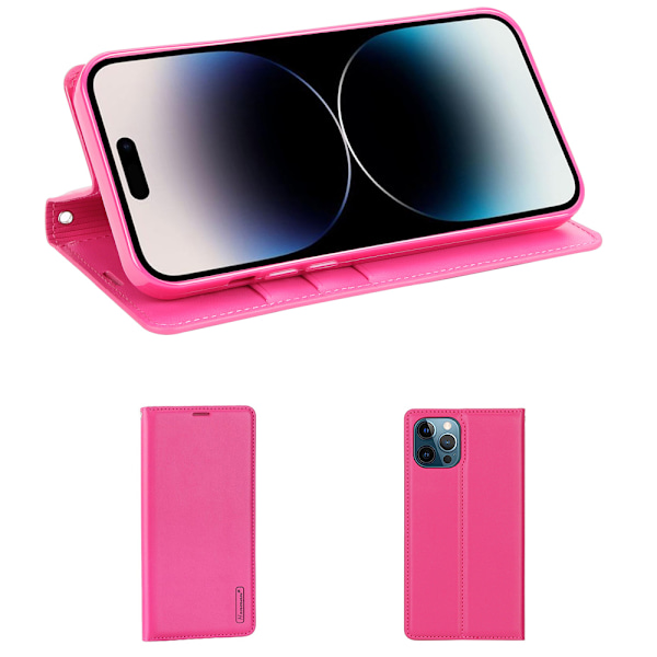 iPhone 16 Pro Max - Hanman Stilrent och Funktionellt Plånboksfodral Rosa