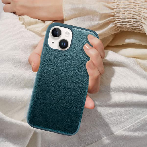 iPhone 14 Fodral med Fönster & SIM-Förvaring Grön