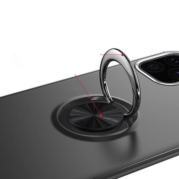 iPhone 12 - AUTO FOCUS Skal med Ringhållare Svart/Röd