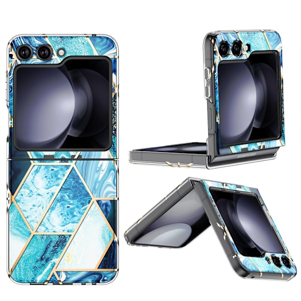 Samsung Galaxy Z Flip 5 - Marmor Skal i Stilren Design Green