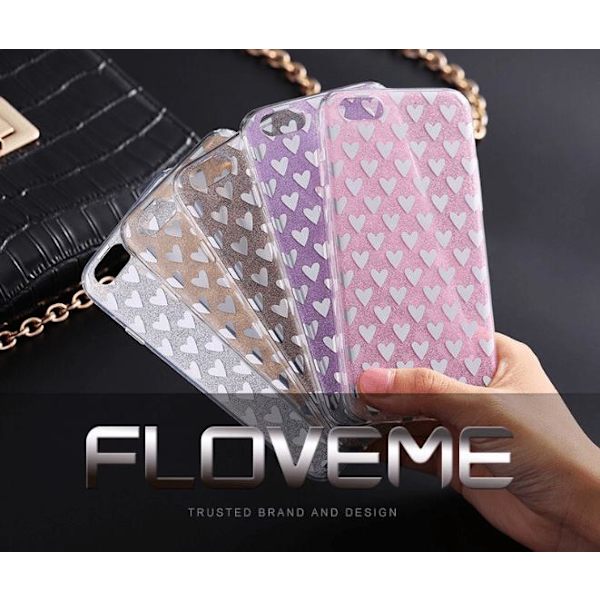 iPhone 6/6S  Elegant Crystalheart-skal från FLOVEME ORIGINAL Gold Guld