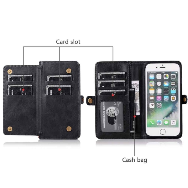 Dobbelt Wallet Case - iPhone SE 2020 Svart