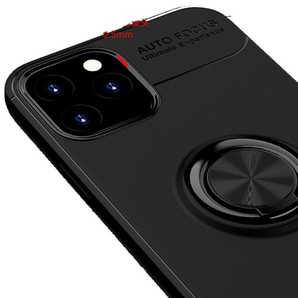 iPhone 12 Pro Max - Skyddsskal med Ringhållare Svart/Röd