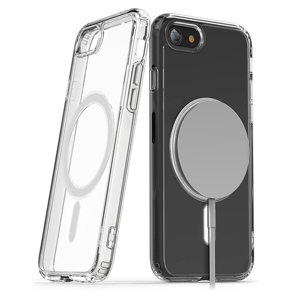 iPhone 16E - Smart Skyddsskal med Stötdämpning & Magnet Genomskinlig