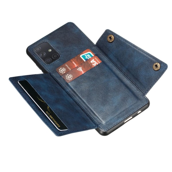 Samsung Galaxy A72 - Stilfuldt cover med kortholder Mörkblå