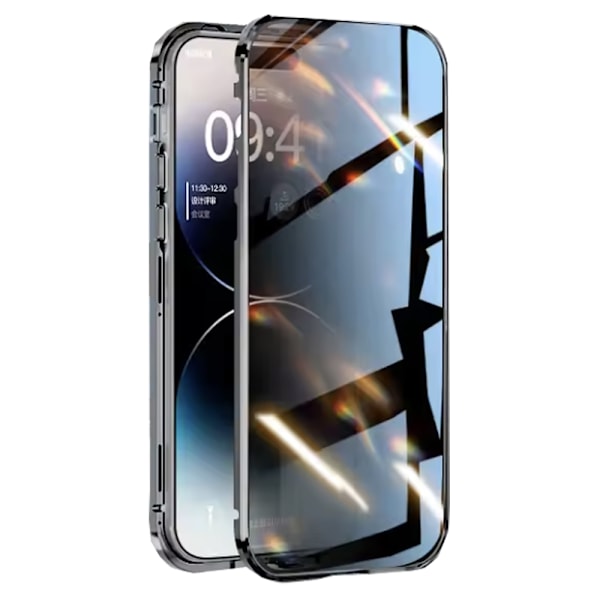 iPhone 16 - Magnetiskt Dubbelsidigt Exklusivt skyddsskal Svart