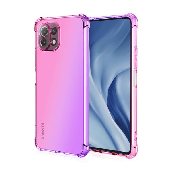 Xiaomi Mi 11 Lite - FLOVEME Silikonskal Blå/Rosa