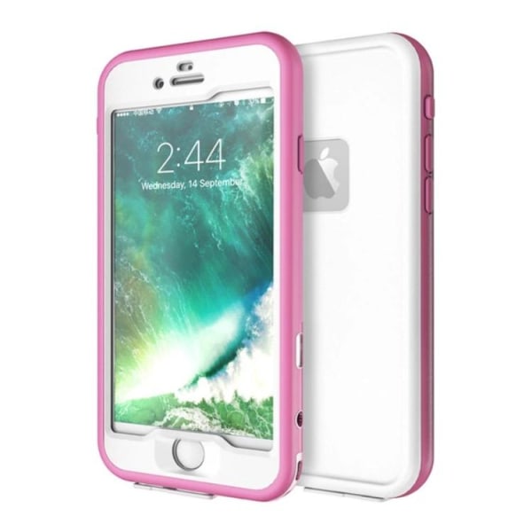 Praktisk deksel til iPhone 7 PLUSS VANNTETT og STØTTETT Pink Rosa