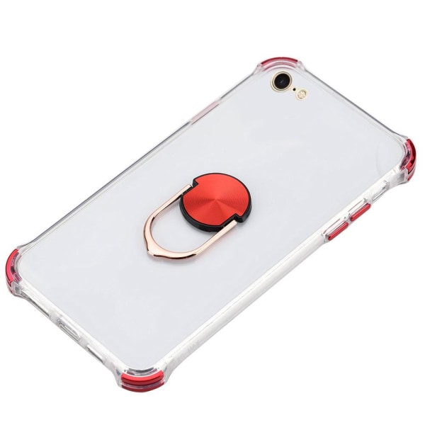 iPhone 6/6S - Praktisk deksel med ringholder Röd