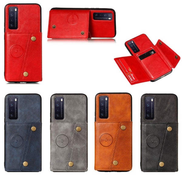 Huawei P Smart 2021 - Skal med Korthållare RETRO Mörkblå