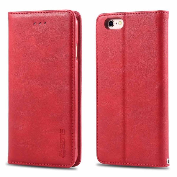 iPhone 6/6S Plus - Praktisk retro lommebokveske Röd