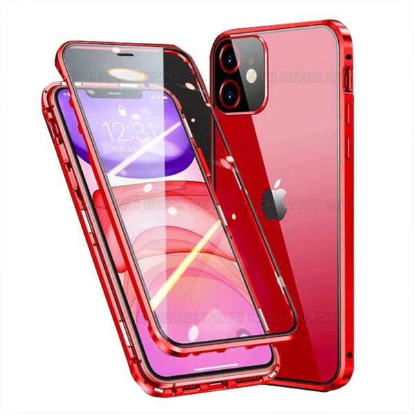 iPhone 12 Mini - Glat magnetisk dobbeltskal Röd