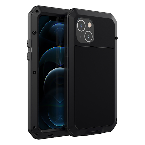 iPhone 15 plus - Skyddande HEAVY DUTY Aluminium Skal Svart