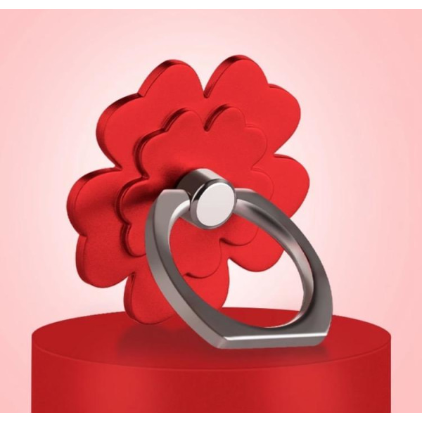 Elegant Smart Ring Holder med blomstermotiv til mobiltelefoner Röd