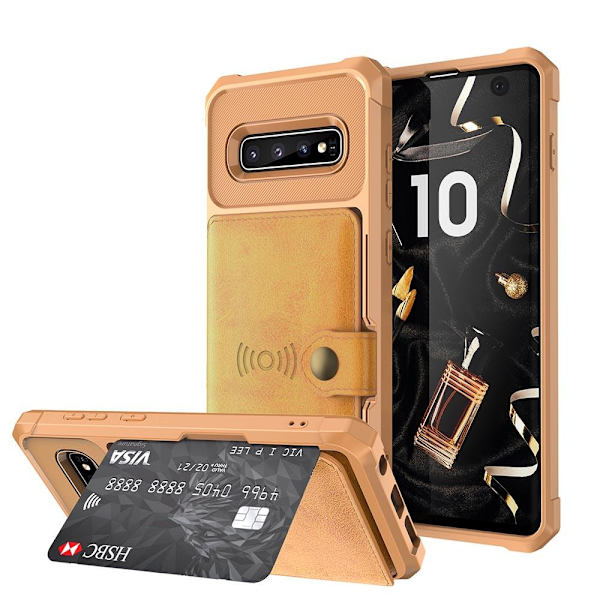 Samsung Galaxy S10 - Praktisk Smart Cover med kortrum Svart