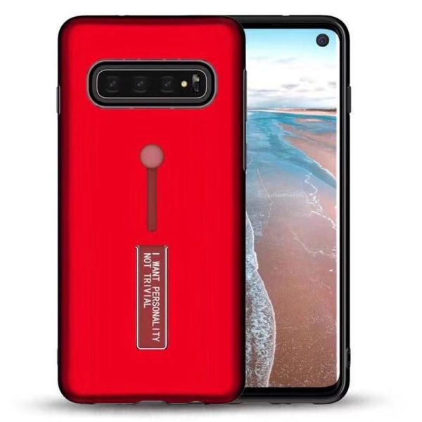 Samsung Galaxy S10 Plus - Stilfuldt praktisk cover (KISSCASE) Röd