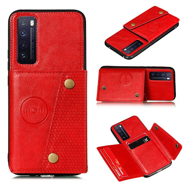 Huawei P Smart 2021 - Skal med Korthållare RETRO Ljusbrun
