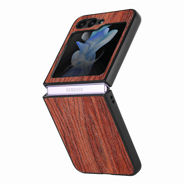 Trätextur Skal för Samsung Galaxy Z Flip5 5G Brown