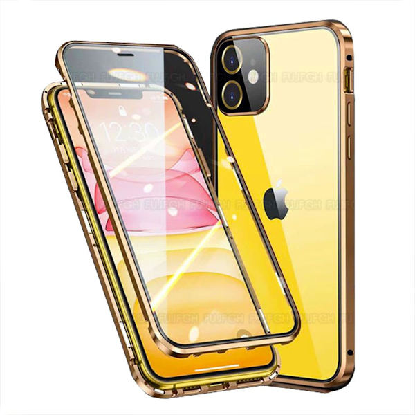 iPhone 12 - Stilfuld magnetisk dobbeltskal FLOVEME Silver