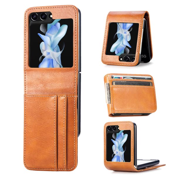 Galaxy Z Flip 5 5G - Plånboksfodral med kortfack Roséguld