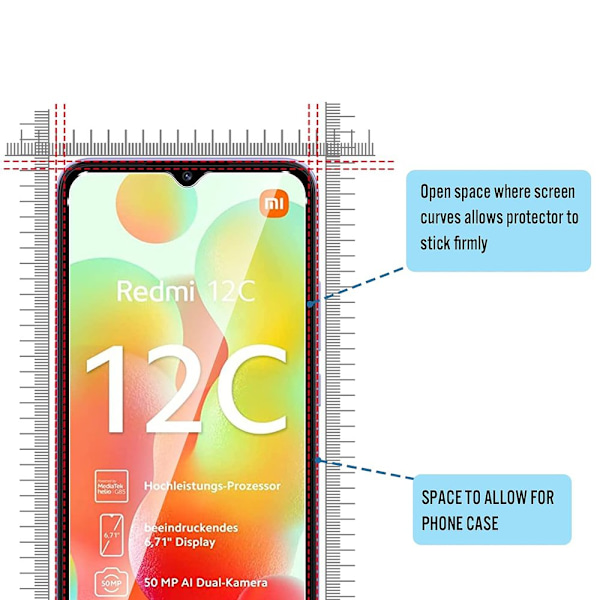 Xiaomi Redmi 12C - Skärmskydd Standard HD 0,3mm