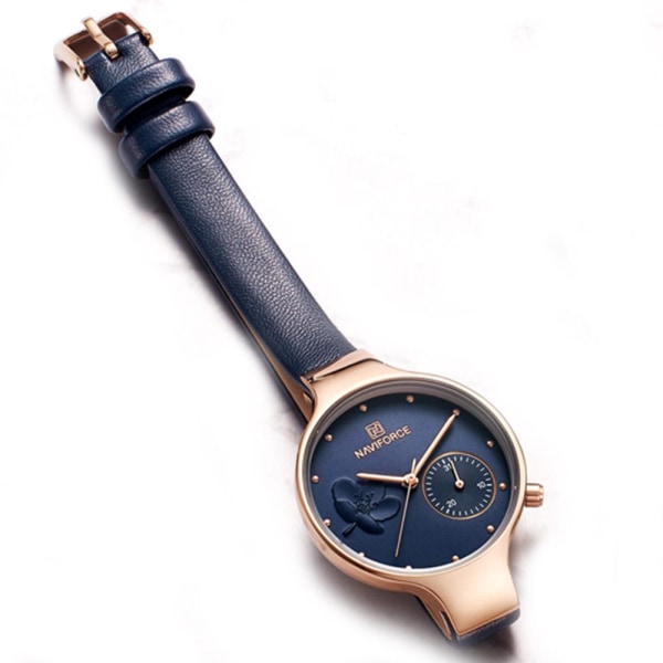 Elegant Damklocka Armband i Läder (NaviForce) Blå