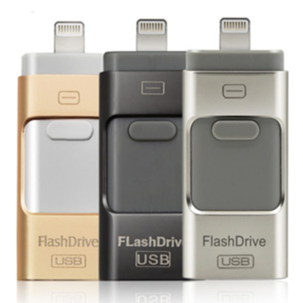 Micro-USB/Lightning Minne - (Spara ner allt från telefonen!) Guld