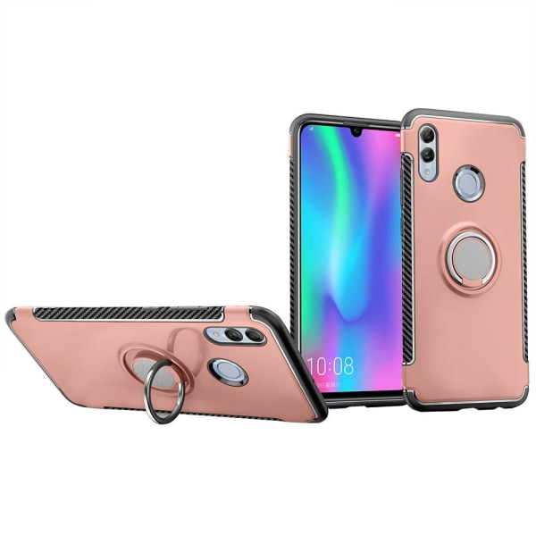 Huawei P Smart 2019 - FLOVEME:n HYBRID-kuori sormustelineellä Svart