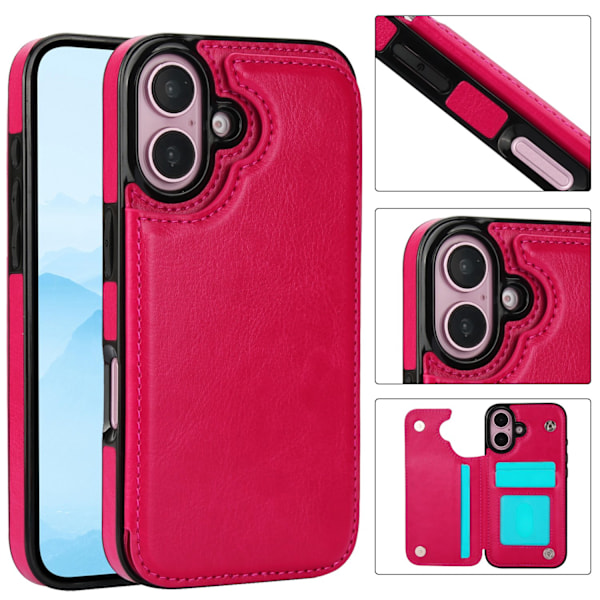 iPhone 16 Plus - Wallet Case, Elegant, Praktisk och Säker Brun