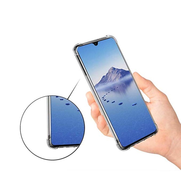 Huawei P30 - Iskuja vaimentava suojakuori näytönsuojalla Transparent