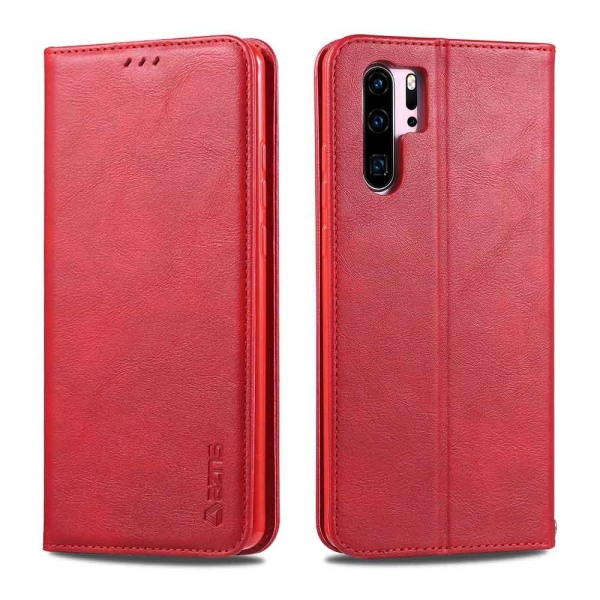 Huawei P30 Pro - Effektivt retro lommebokdeksel Röd