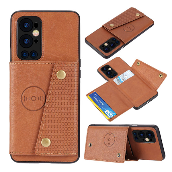OnePlus 9 Pro - Retro Leman Skal med Korthållare! Grå