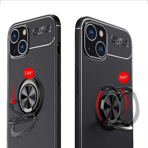 iPhone 14 Plus - Skal med Ringhållare Svart