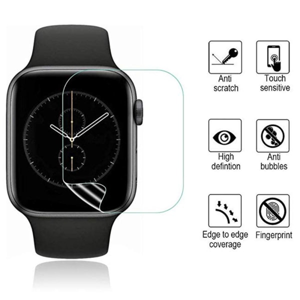 Pehmeä näytönsuoja PET Apple Watch Series 5/4 40/44mm Transparent/Genomskinlig 40mm