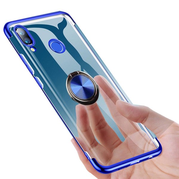 Samsung Galaxy A20E - Beskyttende silikonecover med ringholder Blå