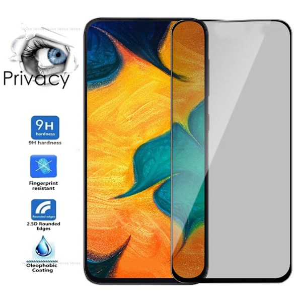 Samsung A80 2.5D Anti-Spy Skärmskydd Ram 9H Sekretessglas