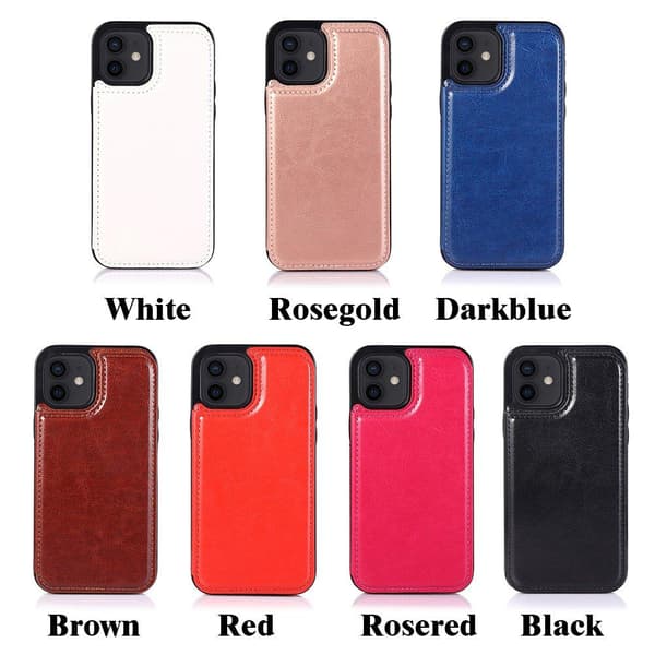 iPhone 12 - Stilfuldt cover med kortholder Rosaröd