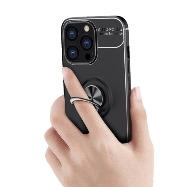 iPhone 14 Pro - Skal med Ringhållare Svart