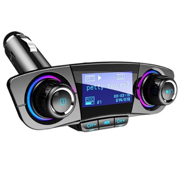 Bluetooth 5.0 FM Transmitter Modulator Stereo Svart Svart