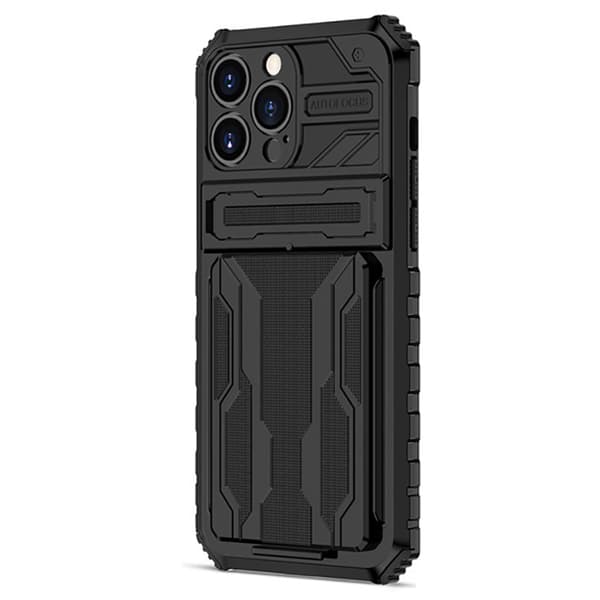 iPhone 14 Plus - Skyddsskal med GÖMD Korthållare Svart