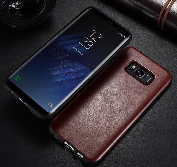 Samsung Galaxy S8+ - NKOBEE Stilrent L�derskal (ORIGINAL) Svart