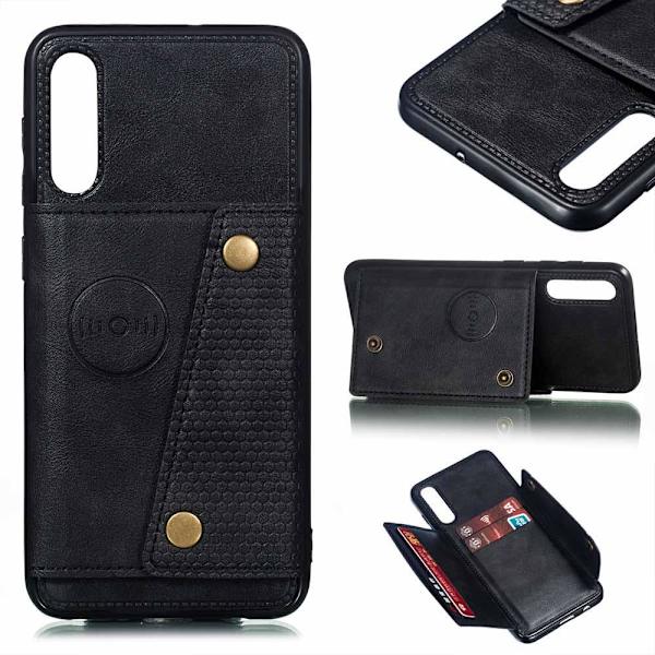 Samsung Galaxy A50 - Praktisk Smart Cover med kortrum Ljusbrun