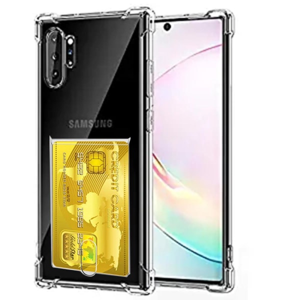 Samsung Galaxy Note 10 Plus - Tehokas silikonikotelo, korttilokero Transparent/Genomskinlig