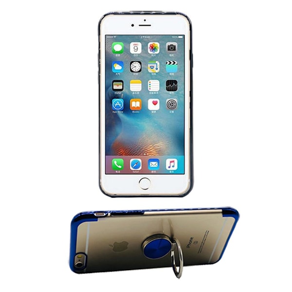iPhone 6/6S PLUS - Stilrent Silikonskal med Ringhållare Silver Silver
