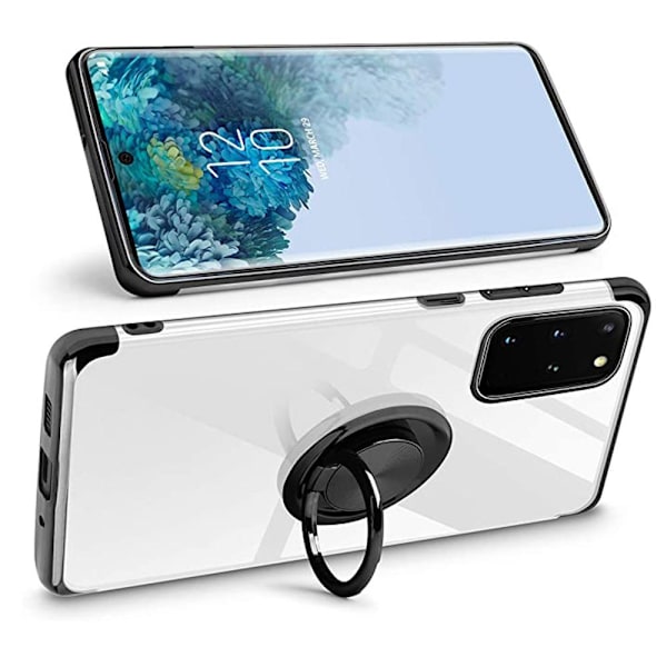 Samsung Galaxy S20 Plus - Silikone etui Ringholder Blå
